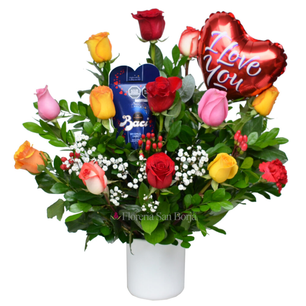 Full Color Love model + Baci chocolates 37g + medium balloon