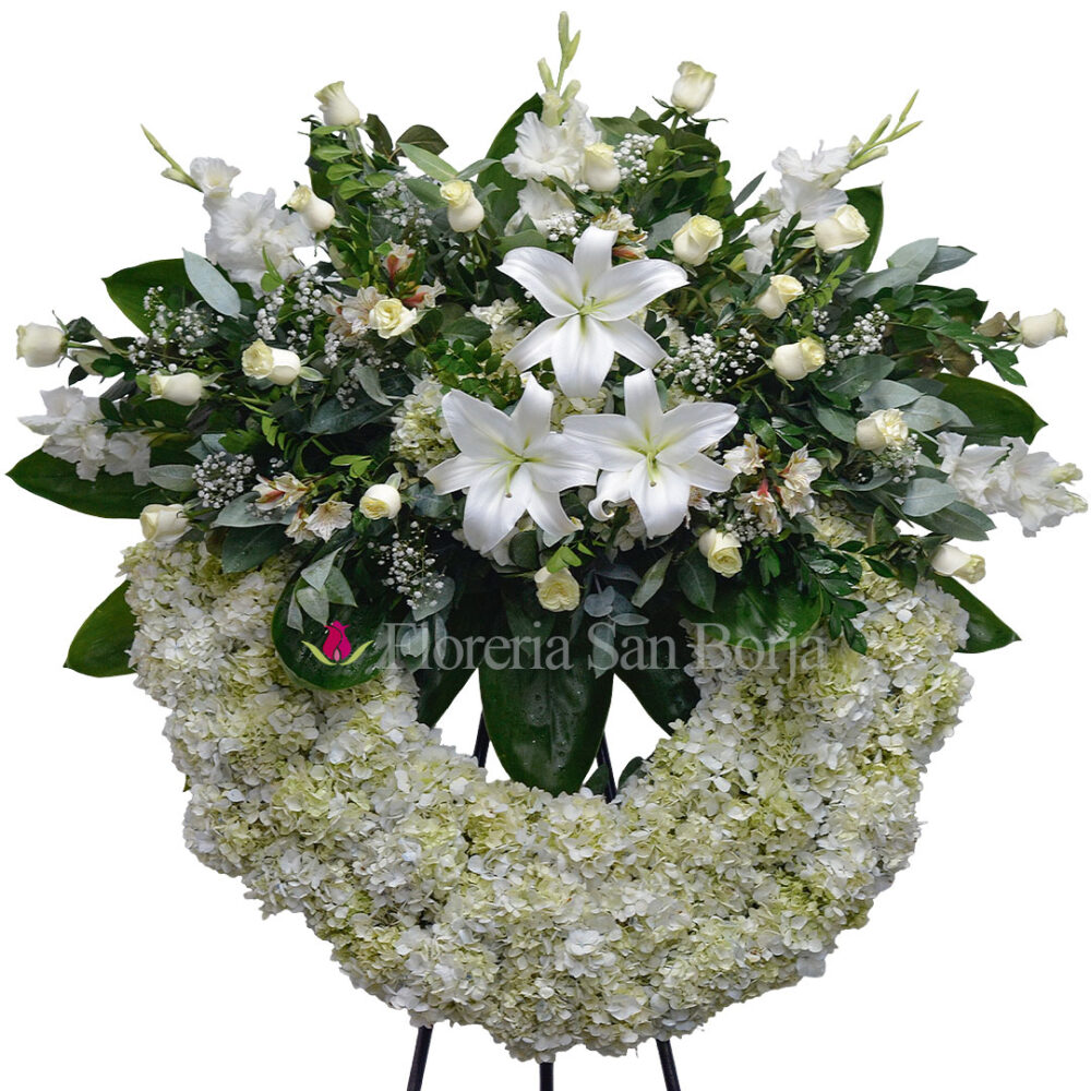 Corona Funeraria D13 - 18 rosas blancas Corona Funeraria D13 - 18 rosas blancas