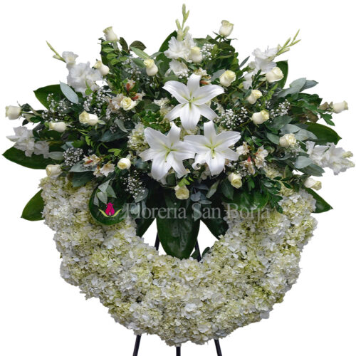 Corona Funeraria D13 - 18 rosas blancas