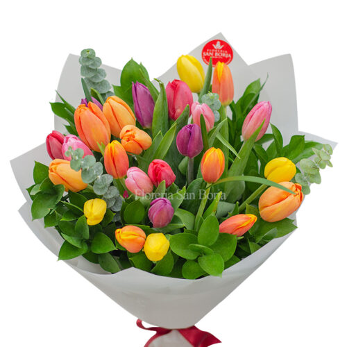 Ramo 25 Tulipanes Multicolor