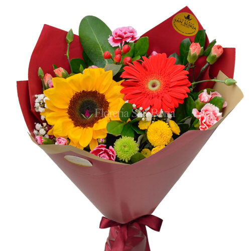 Ramo con flores mixtas mediano