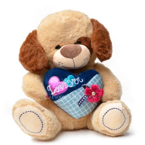 Perrito mediano con corazón