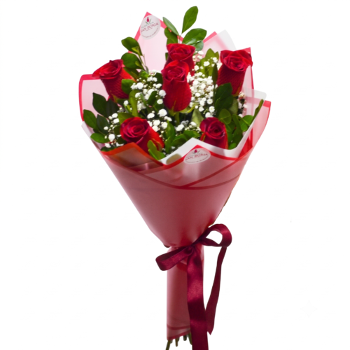 Ramo con 6 rosas rojas